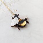Load image into Gallery viewer, Dainty Gold Bee Necklace
