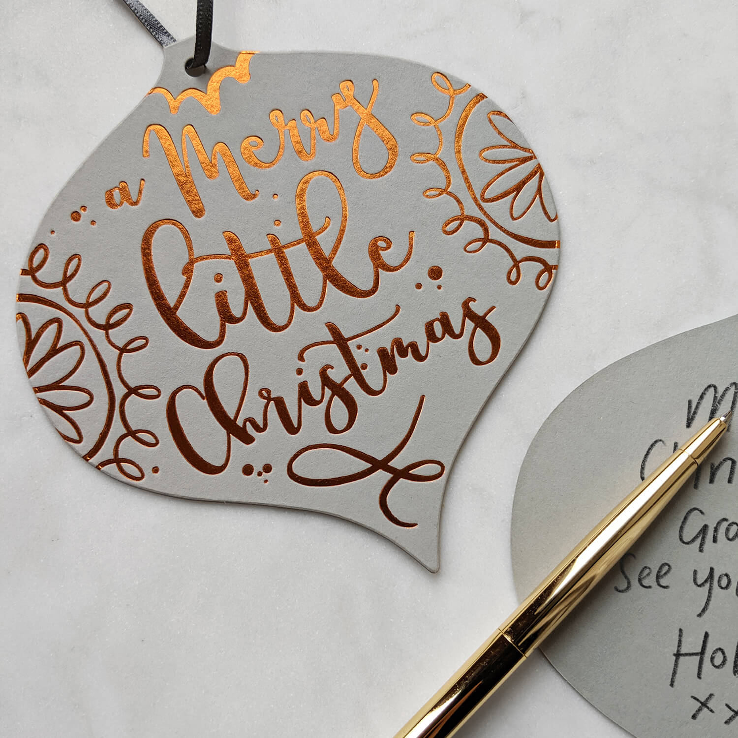 Luxury Hanging Christmas Card Ornament with handwritten message