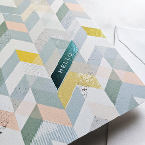 Hello Geometric Just Because Card - The Moonlit Press