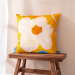 Load image into Gallery viewer, Large Ochre Flower Cushion - The Moonlit Press
