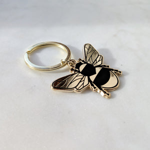 Gold Bee Keyrings for Bee Lovers