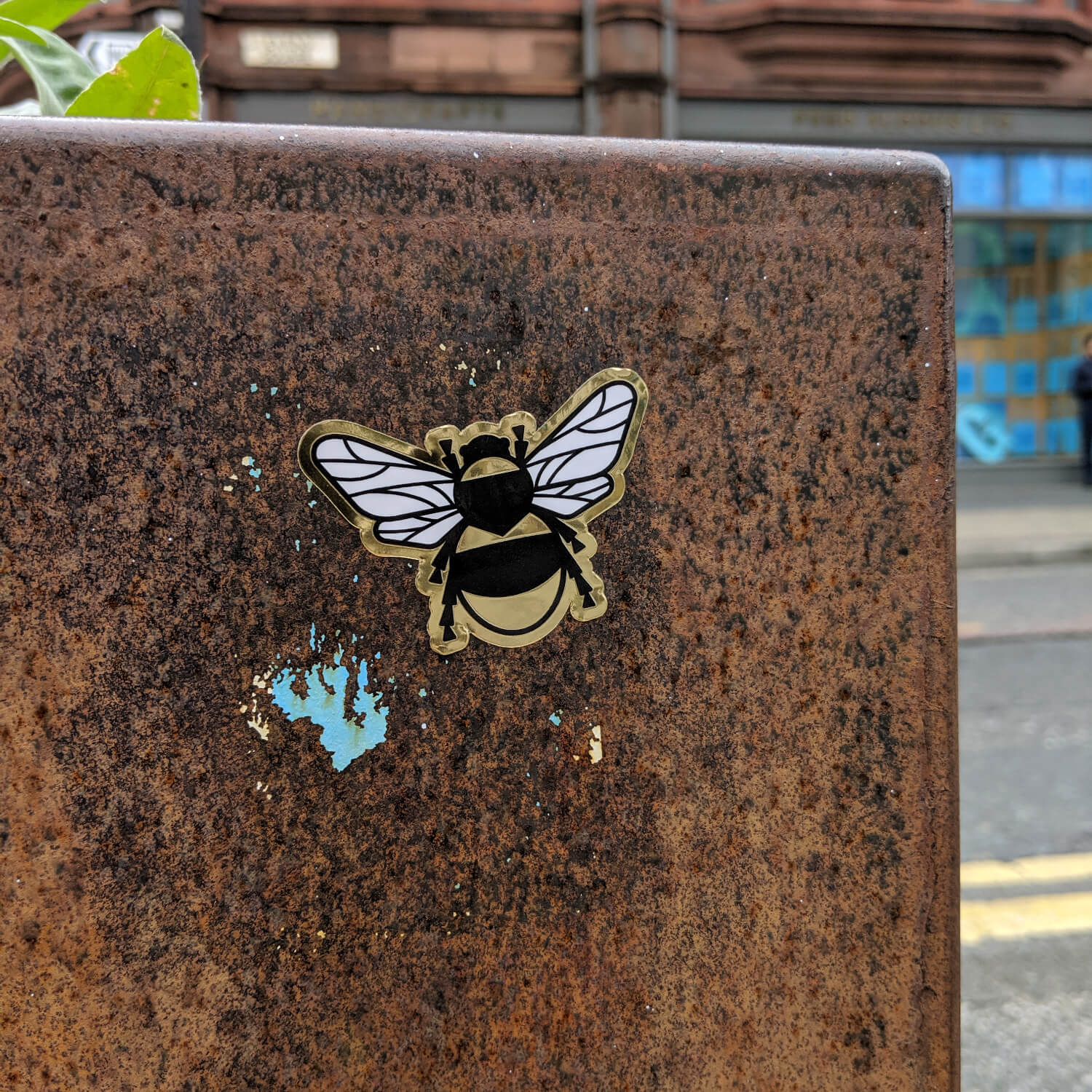 Gold Bee Vinyl Sticker in Manchester Northern Quarter - The Moonlit Press