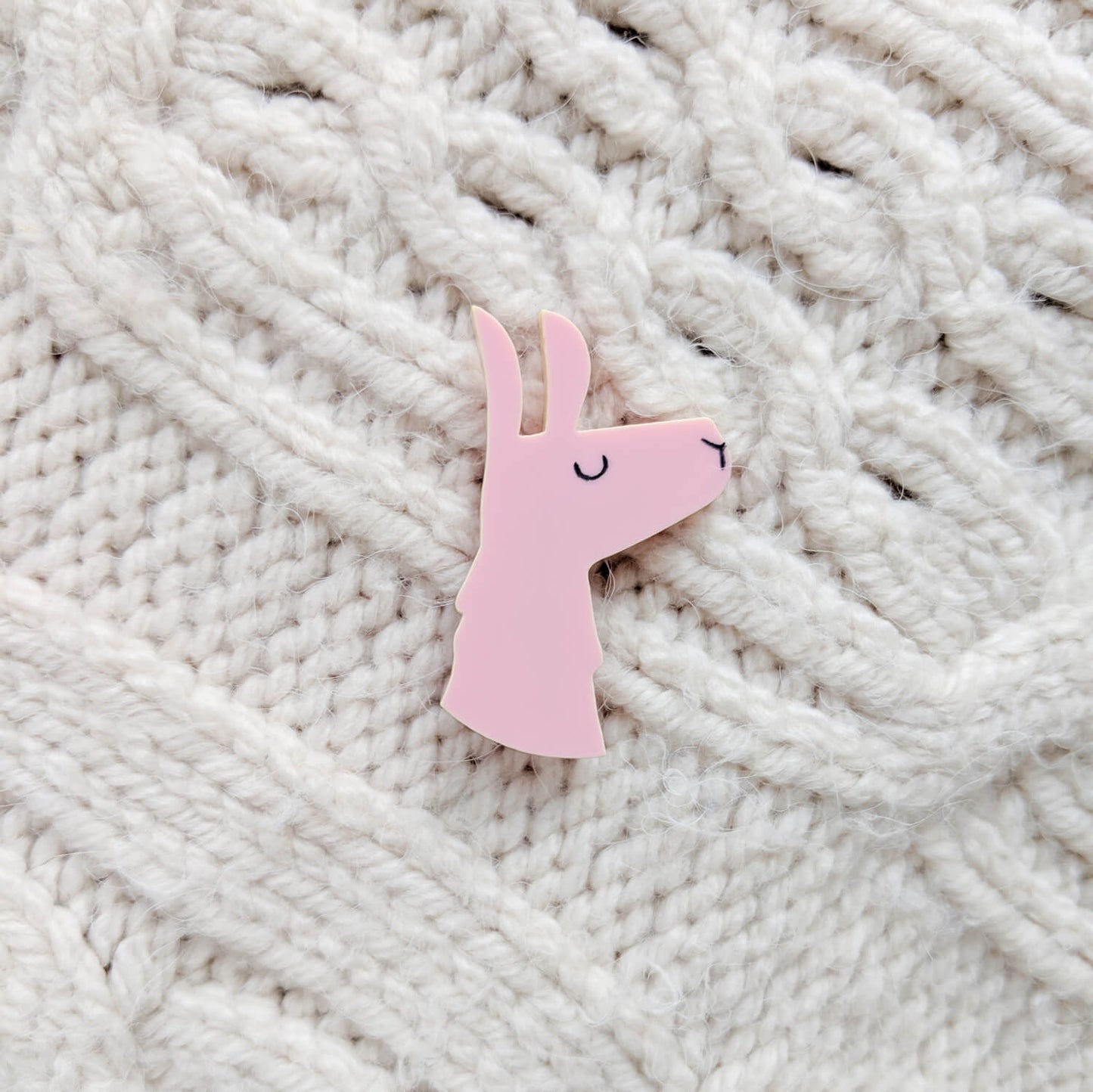 Pastel Pink Llama Brooch - The Moonlit Press