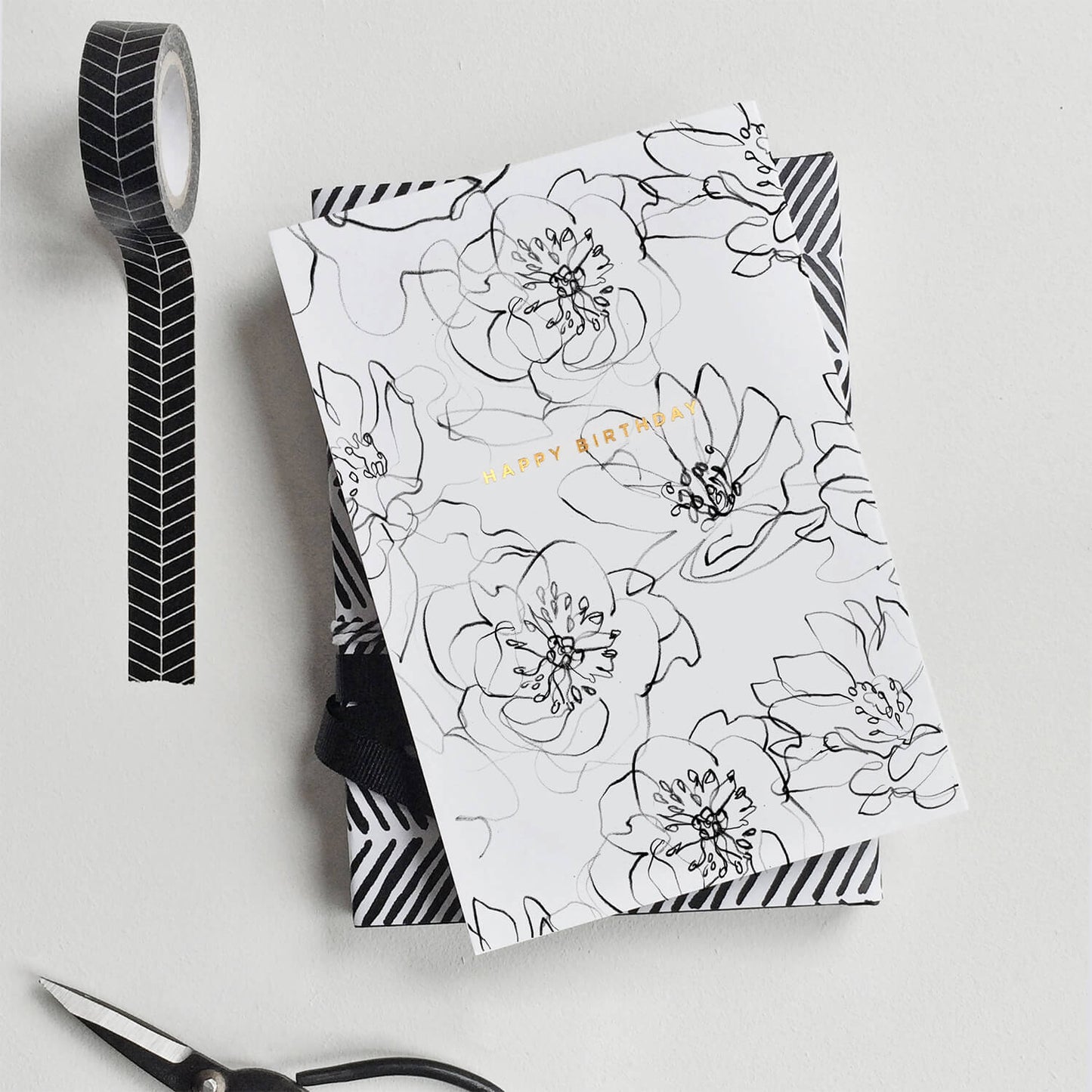 Peony Happy Birthday Card - The Moonlit Press UK