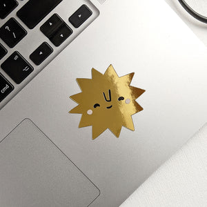 Small Gold Sun Laptop Sticker - The Moonlit Press UK
