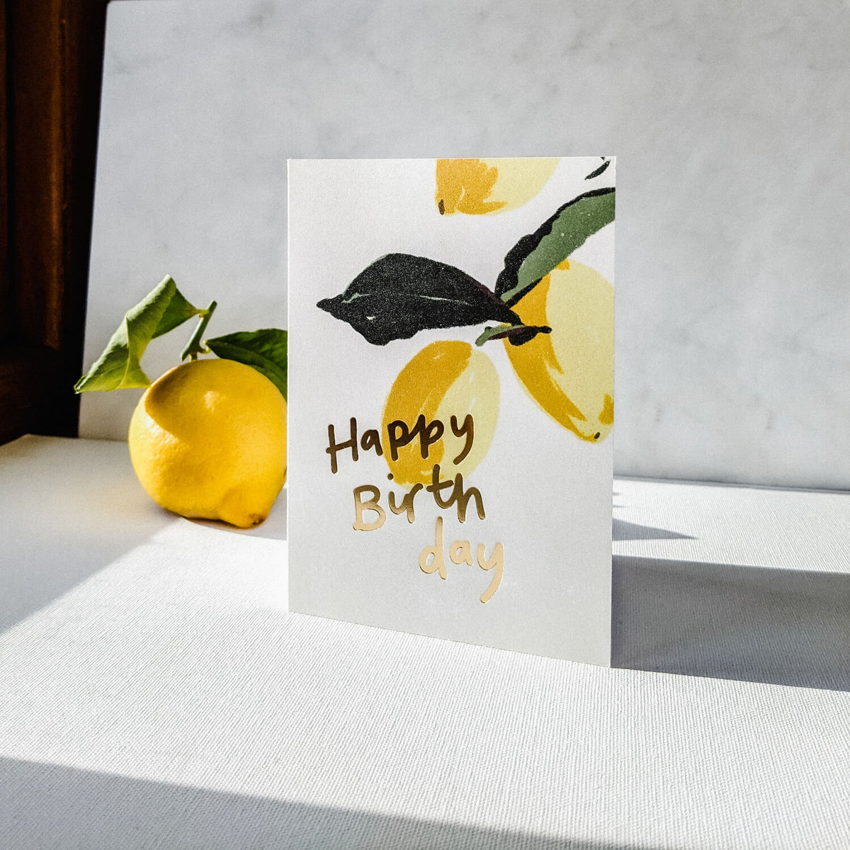 Summer Lemons Happy Birthday Card with eco friendly envelopes – The ...