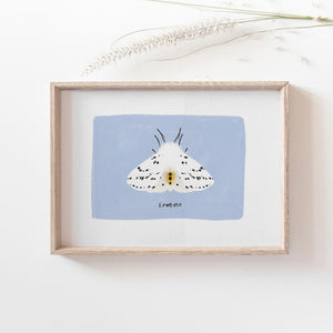 White Ermine Moth Print - The Moonlit Press